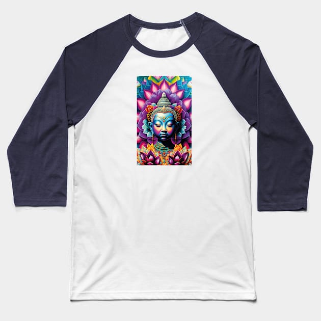 Buddha lotus Mandala Baseball T-Shirt by mariasshop